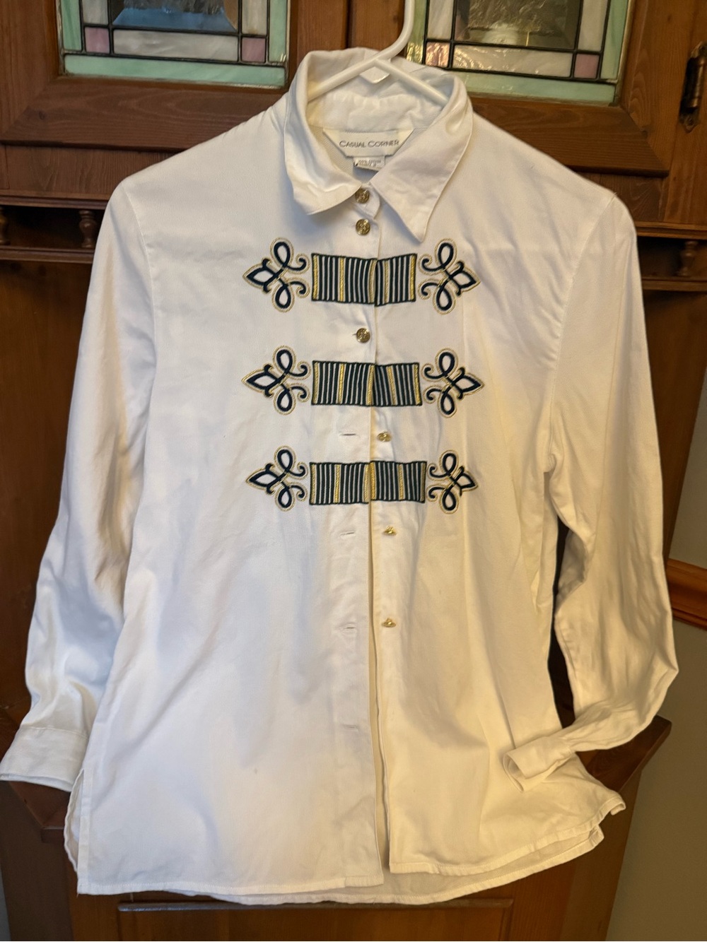 Casual Corner vintage 80’s cotton button-up  military inspired design Shirt 6
